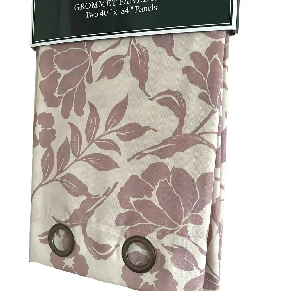 Laura Ashley floral Window Panels Set 40x84 Drapes new